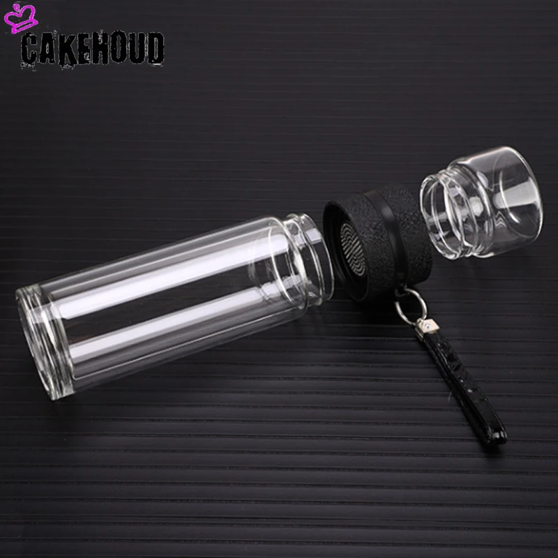 450ml Creative Crystal Glass Bottle Double Vacuum Flask Tea Cup with Stainless Steel Filter Winter Sports Water | Дом и сад