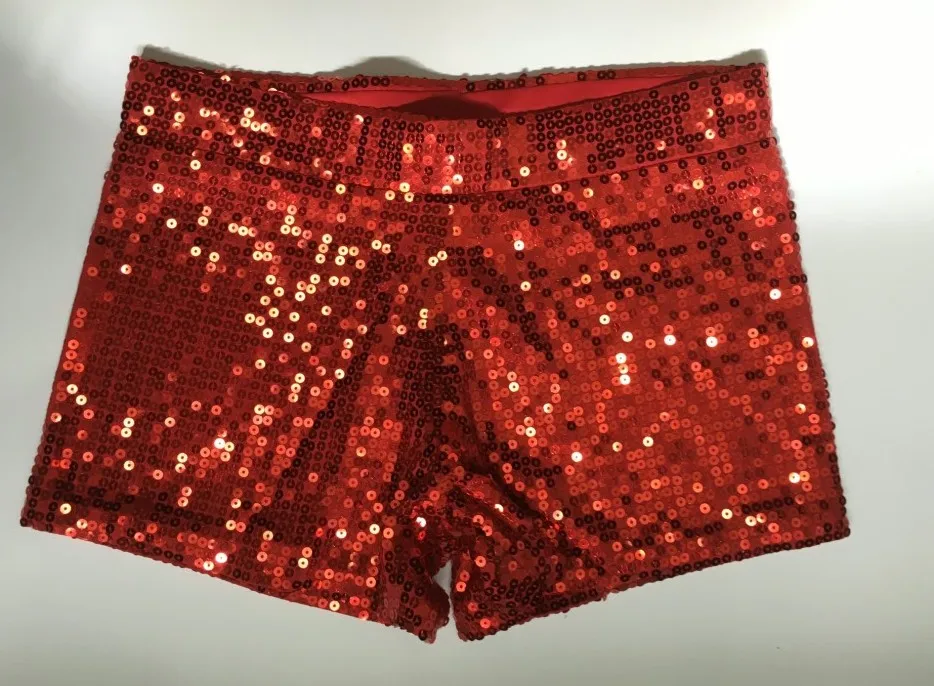 red shorts Прямая Лето Высокое качество модные хип-хоп Bling блесток платье с лифом-футболкой длинные Для женщин BULLS1 печати блестками футболка для танцев - Цвет: red shorts
