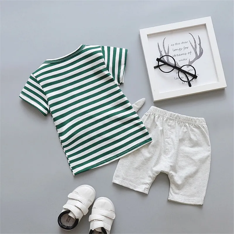ExactlyFZ летняя одежда для маленьких мальчиков комплект одежды младенцев из