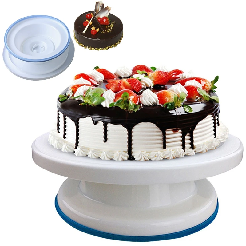 

10 inch High quality Cake Stand Craft Turntable Platform Cupcake Swivel Plate Revolving Cake Baking Decorating Tools