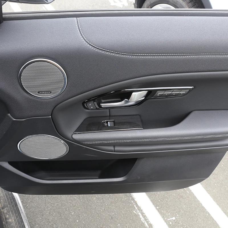 

4 Pcs Dark Wood Grain For Land Rover Range Rover Evoque 2012-2018 Car ABS Interior Window Lift Button Frame Trim Accessories