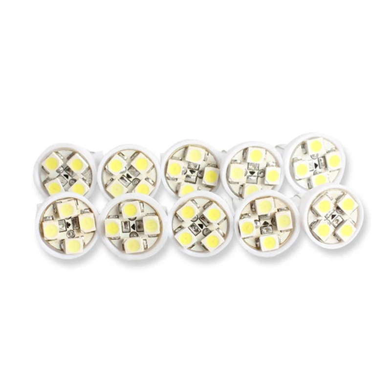 10Pcs Car Light Bulb T10 4 SMD LED White Wedge Lamp Auto light-emitting Diode Turn Signal/Side Marker/Taillight/Backup | Автомобили и