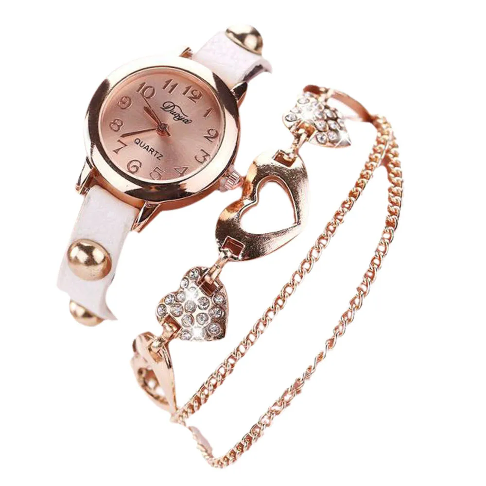 Duoya Luxuy Брендовая женская мода Повседневный Браслет En Cuir Montre-браслет женский