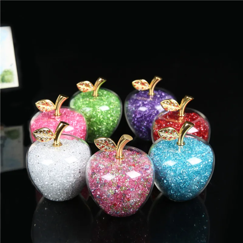 2 ''Rainstone Crystal Apple Paperweight Glass Pretty Gifts Crafts Art &amp Collection Christmas Home оформление свадебных