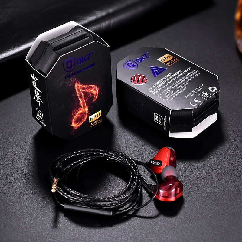 QKZ CK2 наушники специальное издание позолоченный корпус с микрофоном 3 5 мм HD HiFi бас