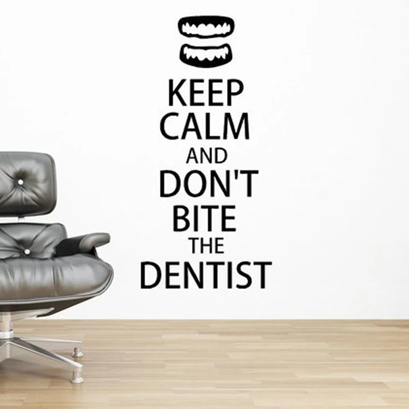 Keep Calm стоматолога виниловые наклейки на стены зуб стоматология интерьерные