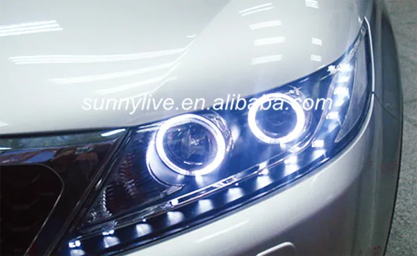 Для Kia Sorento светодиодный ангельские глазки фары линзы проектора bi xenon 2009-2012 год