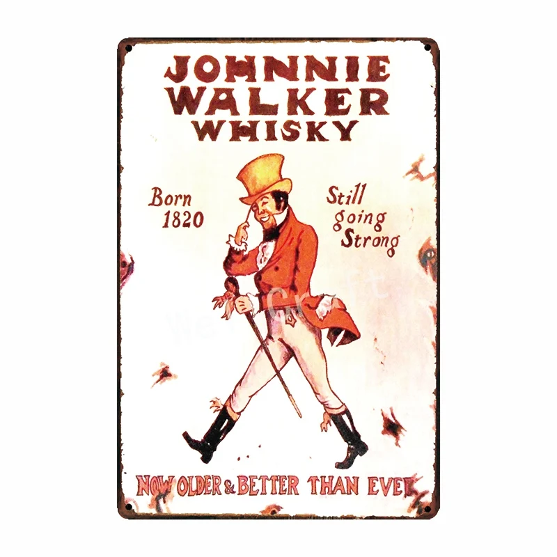[ WellCraft ] johnnie walker whisky Metal Sign Wall Poster Sticker Party Decor for Pub bar Mural Iron Plaque Painting FG-237 - Цвет: WA 3117