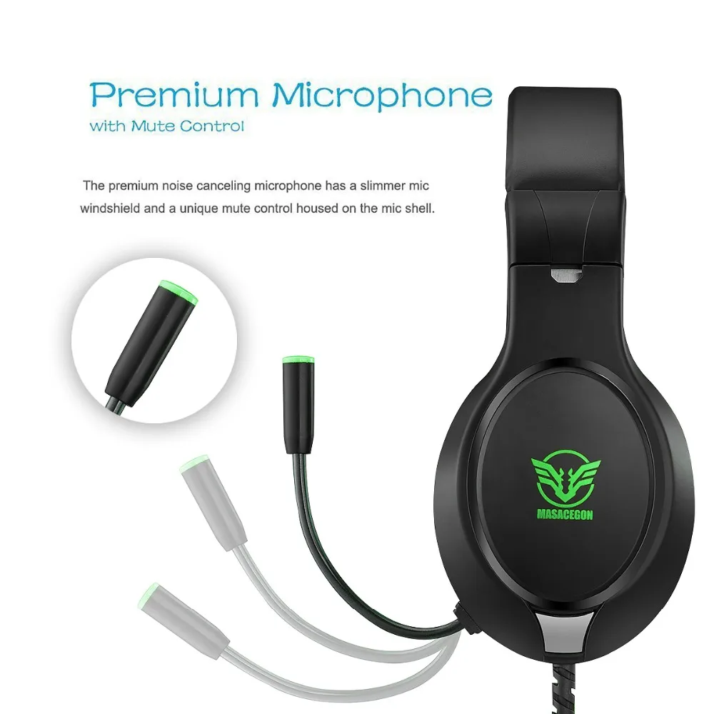 Музыка Earphone3.5mm игровая гарнитура для Xbox One PS4 проводной Регулируемый мягкий за