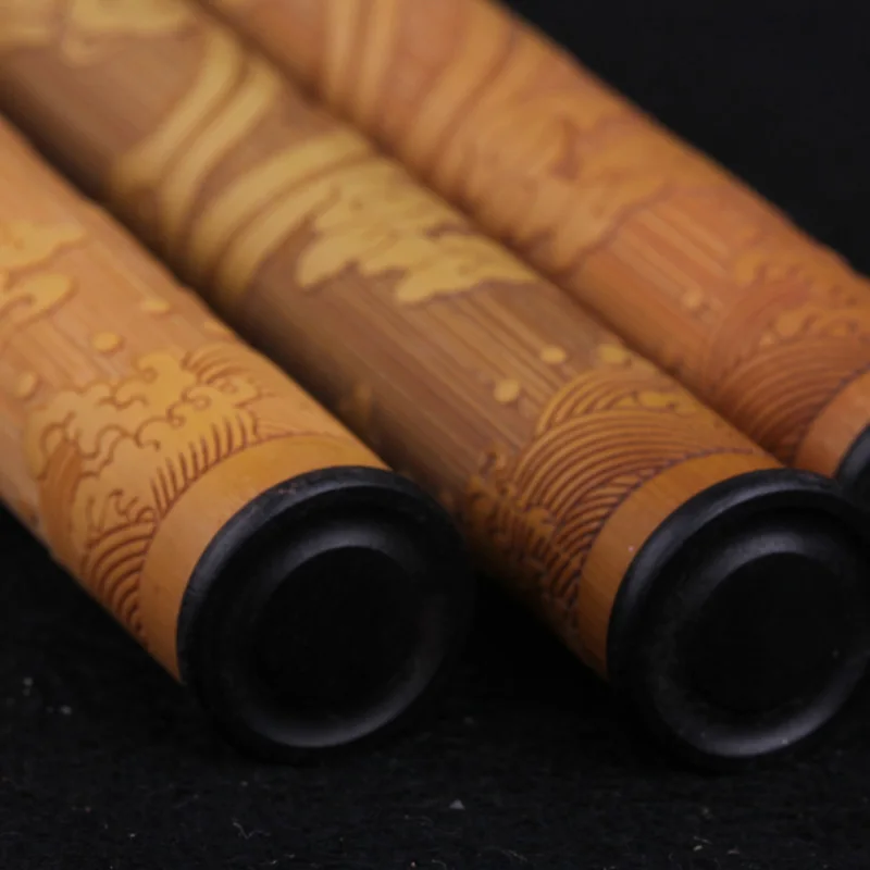 Старый бамбук 7 дюймовый бамбука рельеф резной ладан баррель Дракон Гил алоэ и
