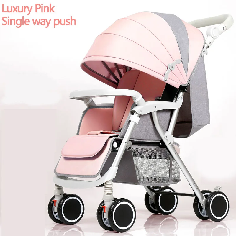 Pink Bluechildhood, легкая детская коляска, двусторонняя, для путешествий, детская коляска - Цвет: Pink