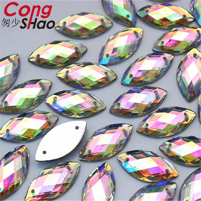 Цветные камни и кристаллы Cong Shao ZZ692 AB с конским глазом 100 шт. 9*18 мм стразы из смолы