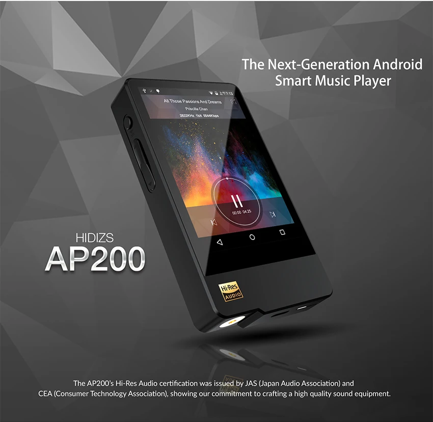 Hidizs AP200 Android Bluetooth Hi-Fi музыкальный плеер 64 ГБ(Встроенная память) 3," IPS Двойной 9118c ЦАП DSD PCM FLAC