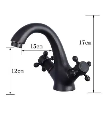 

Basin Faucets Black Antique Brass Double Cross Handle Bathroom Sink Faucet Bath basin Vanity Mixer Taps