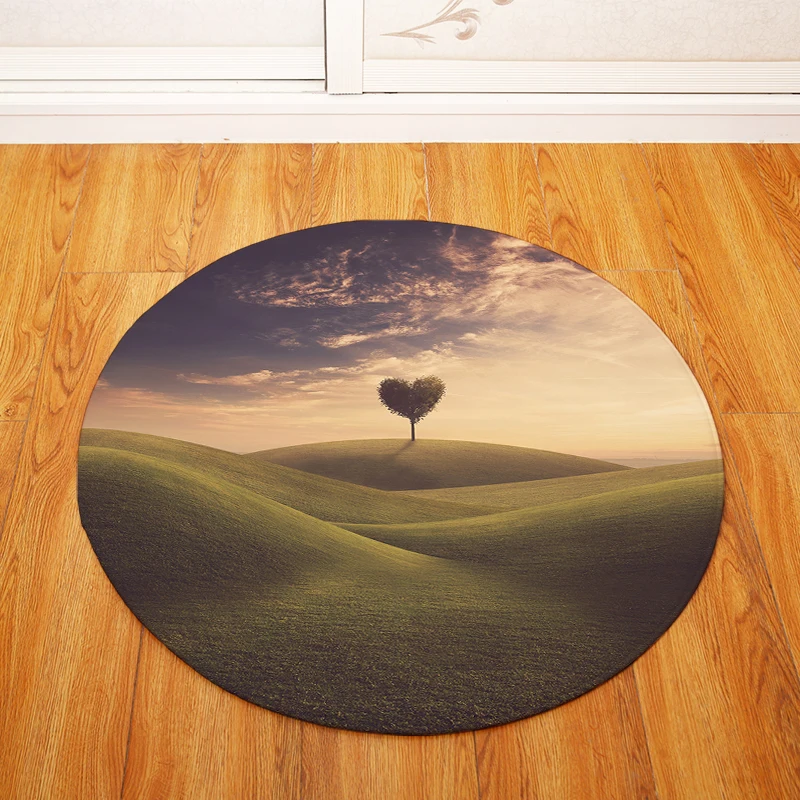 Modern Fashion Nordic Plant Landscape Round Chair/Table Desk Mat Living Room Bedroom Area Rug Decorative Carpet | Дом и сад