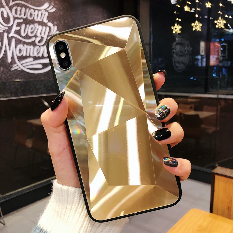 

For Apple iphone 11 Pro Max Case X XR XS Luxury Diamond Texture Glossy Back Cover For iphone 6 6s 6G 7 8 Plus Fashion Phone Case