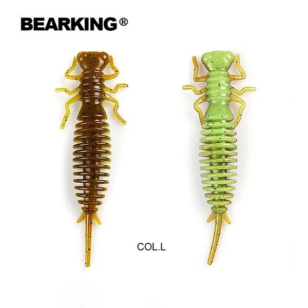 COL.L BEARKING личинка мягкие приманки 6,2 см 1,6 г 8 шт./пакет рыболовные приманки Искусственные Силиконовые бас щука приманки Minnow Swimbait крючковый лов Пластик приманки червь - Цвет: COL.L