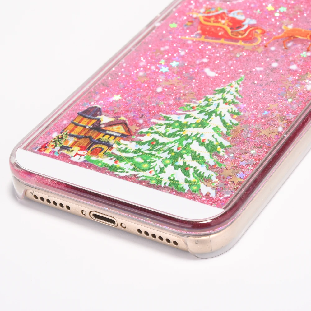 Для iphone 7 plus чехол роскошный Рождественский прозрачный блеск зыбучие пески
