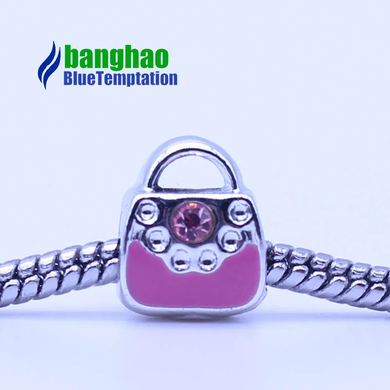 Женская сумка в форме браслета plata de ley Очаровательная эмалированная бусина для