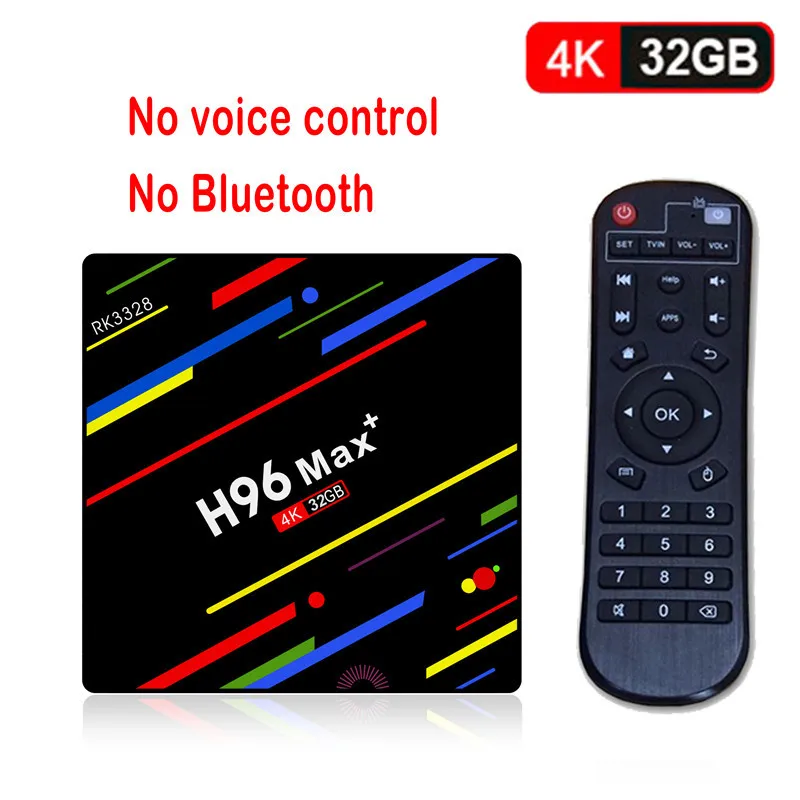 no voice 4G 32G H96 MAX PLUS ТВ приставка RK3328 Smart 4K HD 4G 64G Android 8,1 четырехъядерный Google Голосовое управление плеер Settop BOX с подсветкой клавиатуры - Цвет: no voice 4G 32G