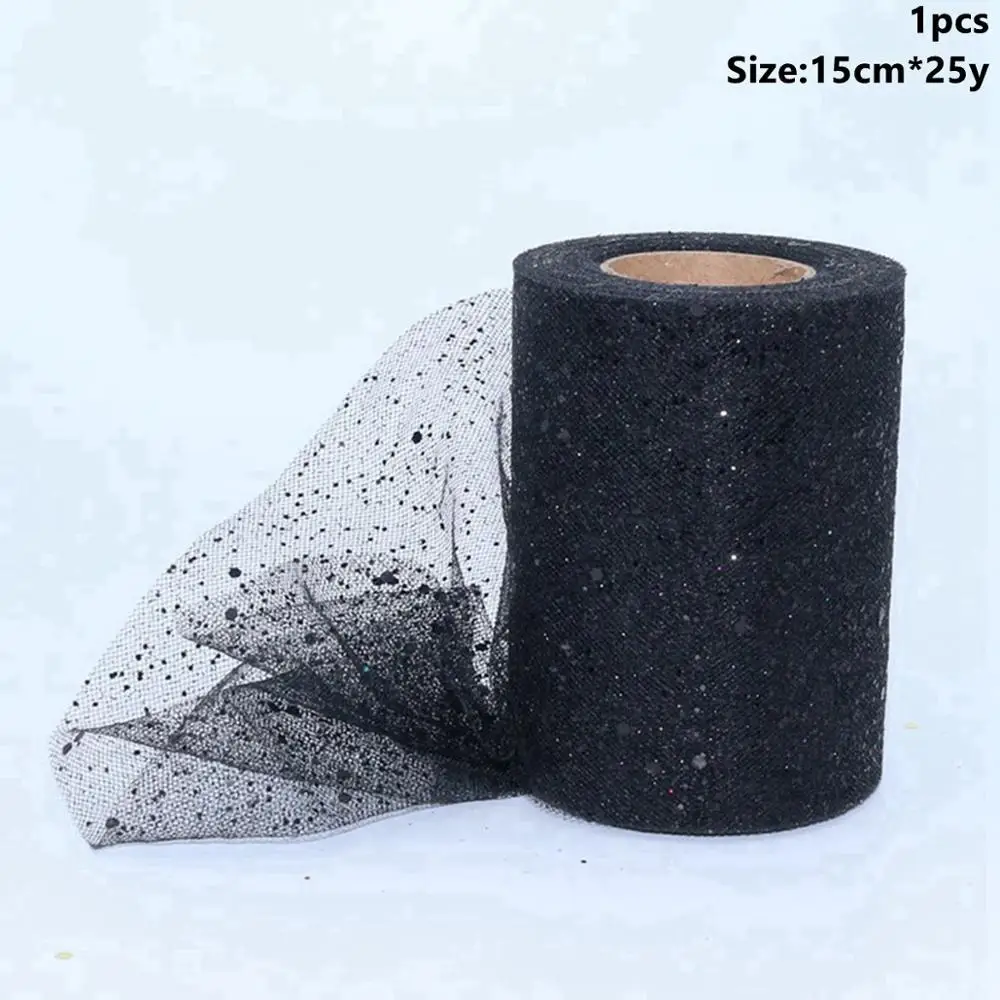 Tulle Roll 28 Taoup 5 см 15 см 30 см органза тюль в рулонах для свадьбы Вечерние Декор день рождения Babyshower блесток сетка тюль рулон ткани ленты 25 ярдов DIY - Цвет: Tulle Roll 28