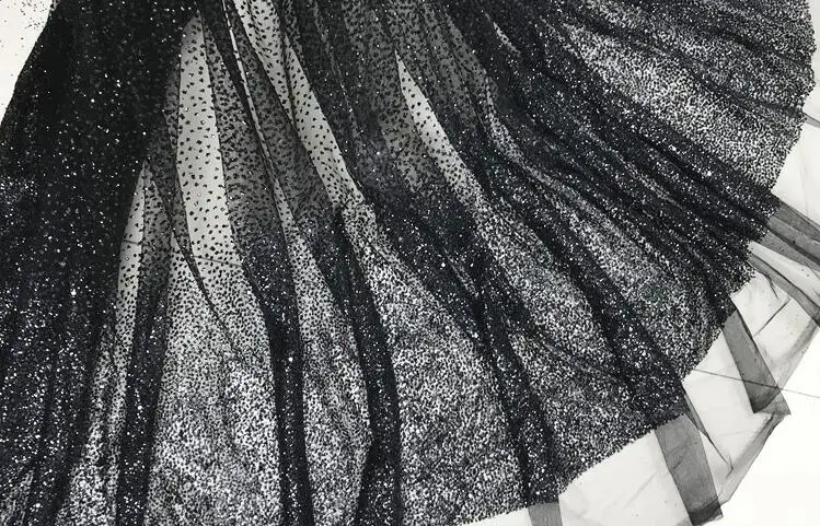 black Цвет шампанского, золотой, черный, серебристый, постепенное бронзовое свадебное платье с блестками, фото фон, ткань с блестками, Базен Riche Getzner Telas Tissu - Цвет: black