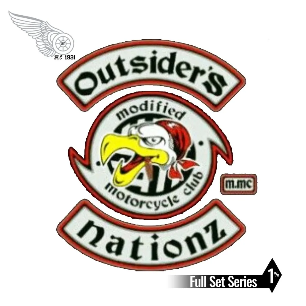 OUTSIDER'S изменение NATIONZ мотоцикл ClubEmbroidery байкер патч