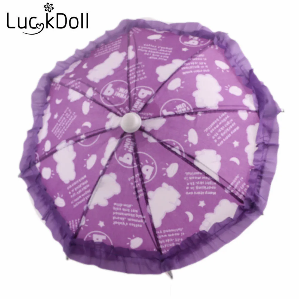 LUCKDOLL высококачественный цветной гофрированный Зонт с принтом для 18 дюймов