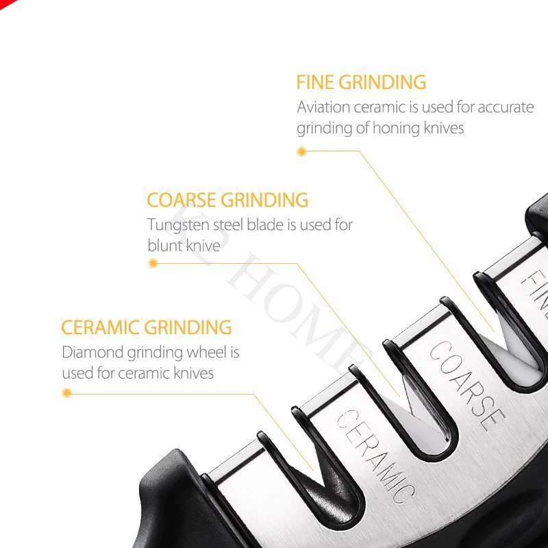Точилка для кухонных ножей инструмент заточки 3 этапа не скользит | Дом и сад