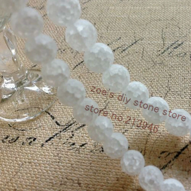 

8/10MM 2Strands/Pack Frizzling Frosting Tone Natural Rock Crystal Quartz Semi-precious Stone Jewelry Beads