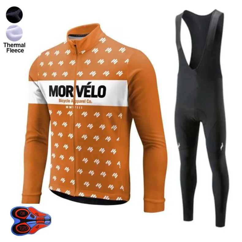 Зимний набор для велоспорта Morvelo team 9d гелевая накладка длинный рукав термальный