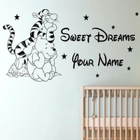 free shipping tigger winnie the pooh children bedroom decoration wall sticker custom name wall decals 2 sizes