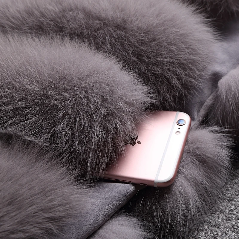 Женский жилет из натурального Лисьего меха теплая куртка женские зимние теплые