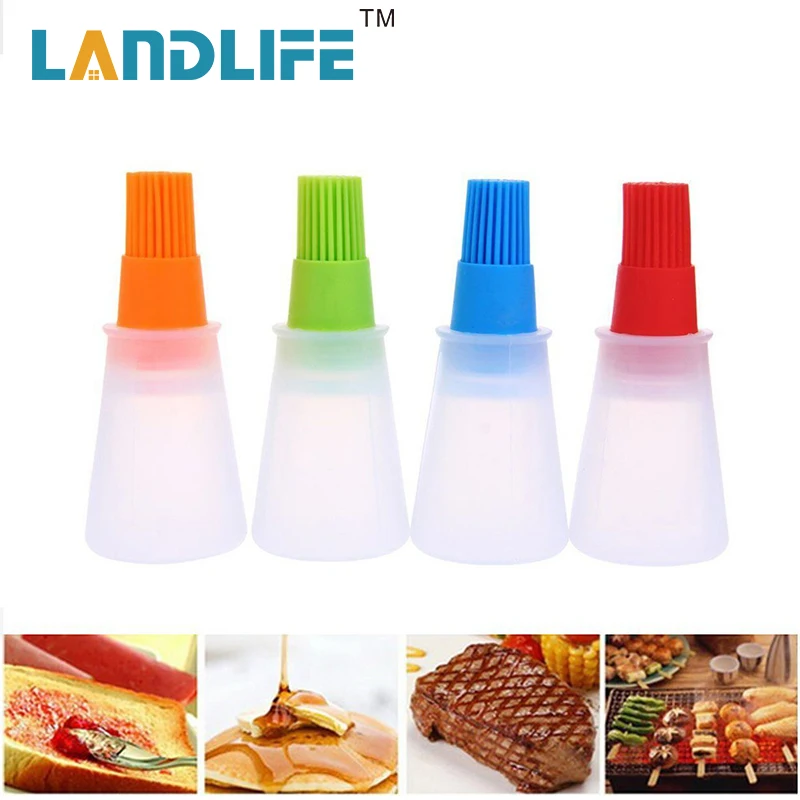 Landlife Grill Oil Bottle Brushes Heat Resisting Silicone BBQ Basting Brush Pastry Utensil | Дом и сад