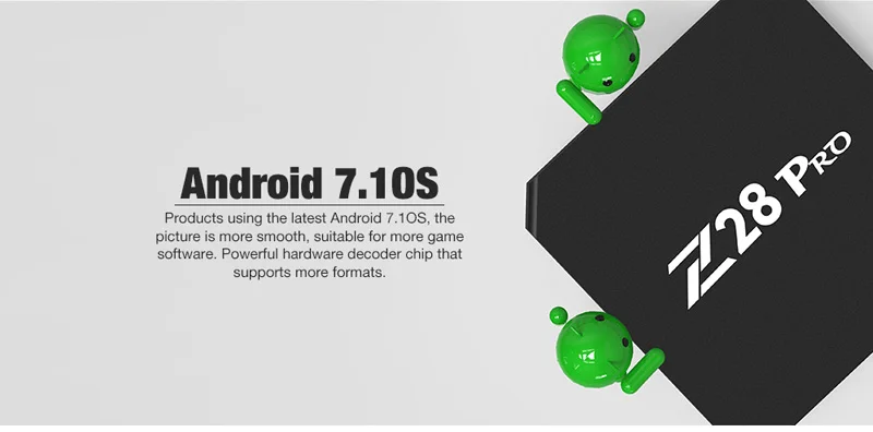 Chycet Z28 PRO Smart Android 7,1 ТВ приставка RK3328 четырехъядерный 64 бит 4 к H.265 USB3.0 2 Гб 16 Гб мини ПК WiFi LAN HD медиаплеер Z28