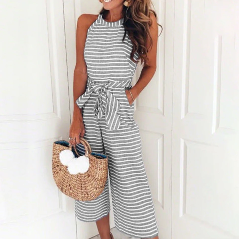 Combinaison Femme 2019 г. пикантные Для женщин Повседневное комбинезон без рукавов