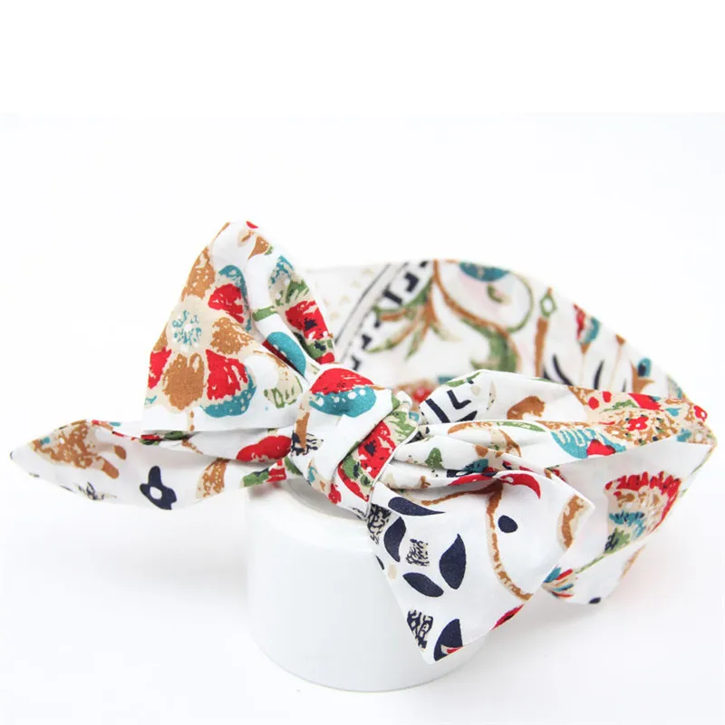 Повязка на голову для девочек резинка новорожденных с бантом в пасторальном