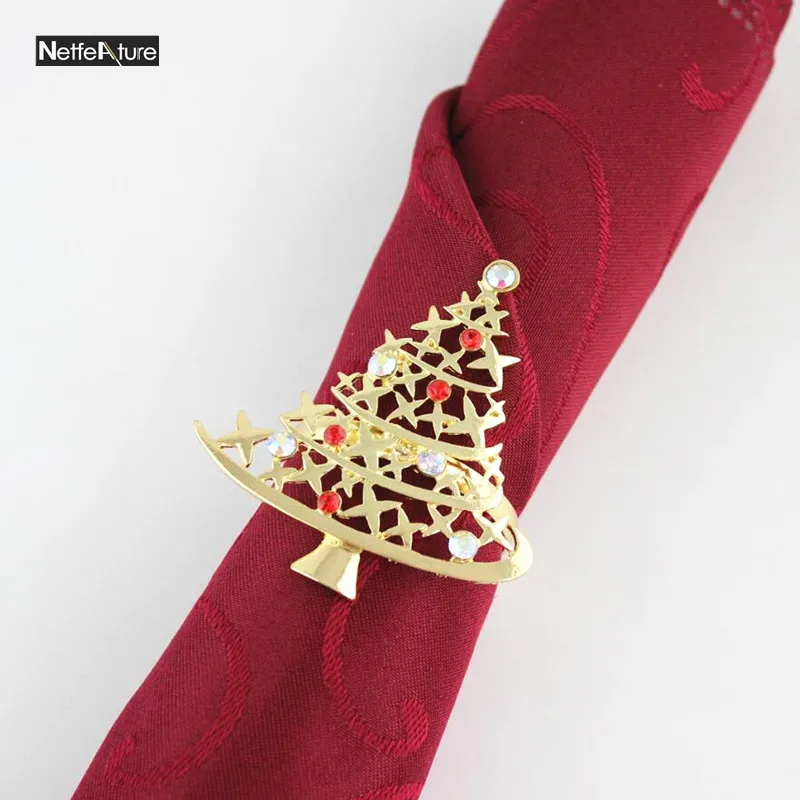 

Newest 2017 Christmas Tree Series Napkin Rings Napkin Buckle Hotel Themed Restaurant Festival Table Decoration Serviette Holder