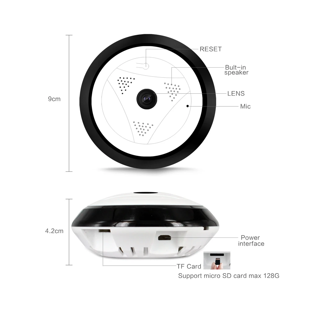 YuBeter 960P беспроводная камера системы видеонаблюдения Wifi ip-камера панорамная рыбий глаз Домашняя безопасность видеонаблюдение ночное видение двухстороннее аудио