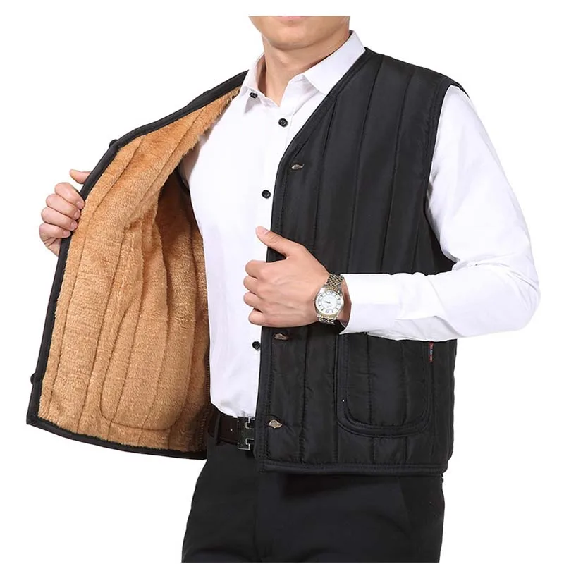 2019 толстый хлопок тонкий мужской зимний жилет без рукавов боди-теплая куртка