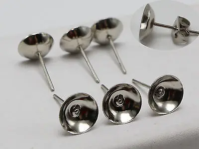 Серьги-гвоздики 100 пробы из серебра штифт для ногтей 8 мм | Украшения и аксессуары