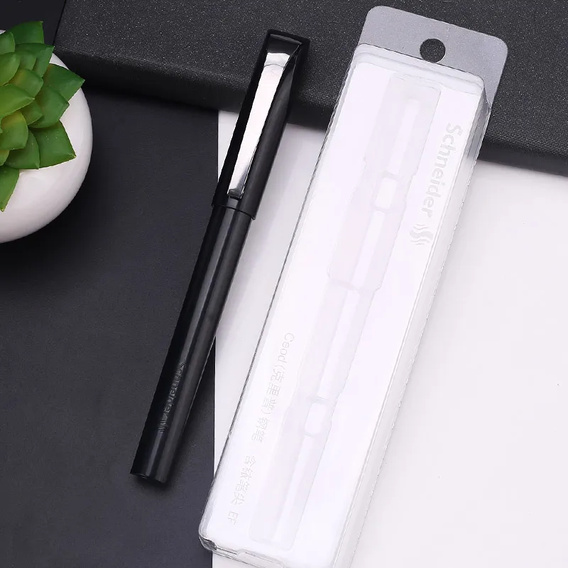BLACK Germany SCHNEIDER Fountain Pen Krip 0.35mm EF Fountain Pen Business Office Gift 1PCS - Color: BLACK