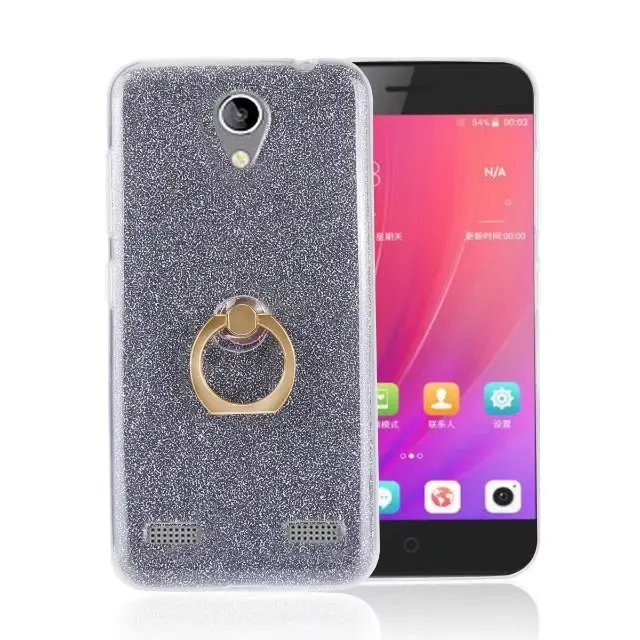 For ZTE A520 Case Flash powder 3D Relief Silicone Soft A521 A602 cases TPU With Ring Phone Bag |