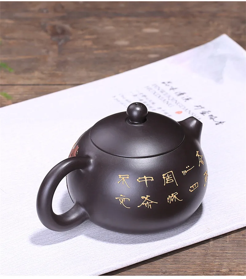 200 мл xi shi Yixing чайник ручной работы zisha чайник руды фиолетовой глины с подарочной коробкой костюм галстук Гуань Инь черный чай