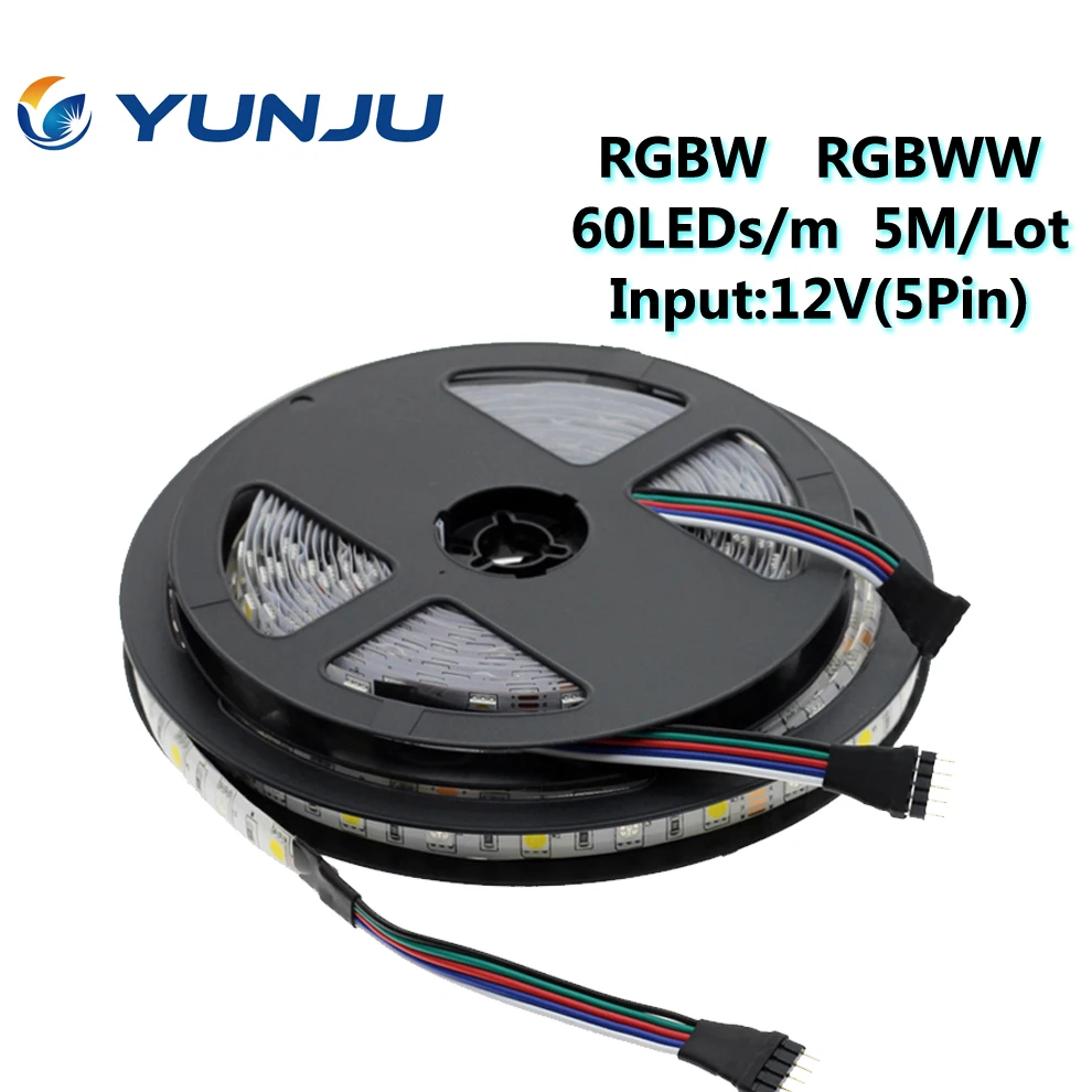 Светодиодная лента 5050 DC12V 60 светодиодов/м 5 м/лот гибкий светодиодный светильник