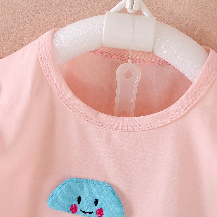 2018 г. комплект одежды для маленьких девочек 2017 модный летний хлопковый топ с