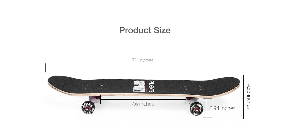 PUENTE 602 ABEC-9 четырехколесный скейтборд двойной Snubby клен скейтборд длинный Скейтборд Доска 5 цветов