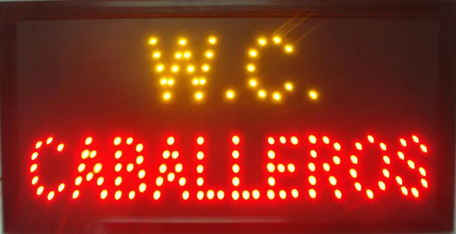 

Led- CHENXI hot sale 10X19 inch indoor Ultra Bright running WC Neon light sign