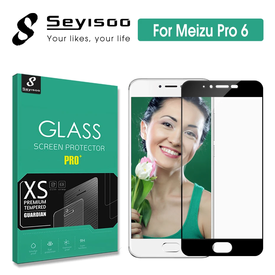 

100% Original Seyisoo 2.5D 0.3mm 9H Highly Responsive Full Cover Screen Protector Tempered Glass For Meizu PRO 6 Pro6 Film