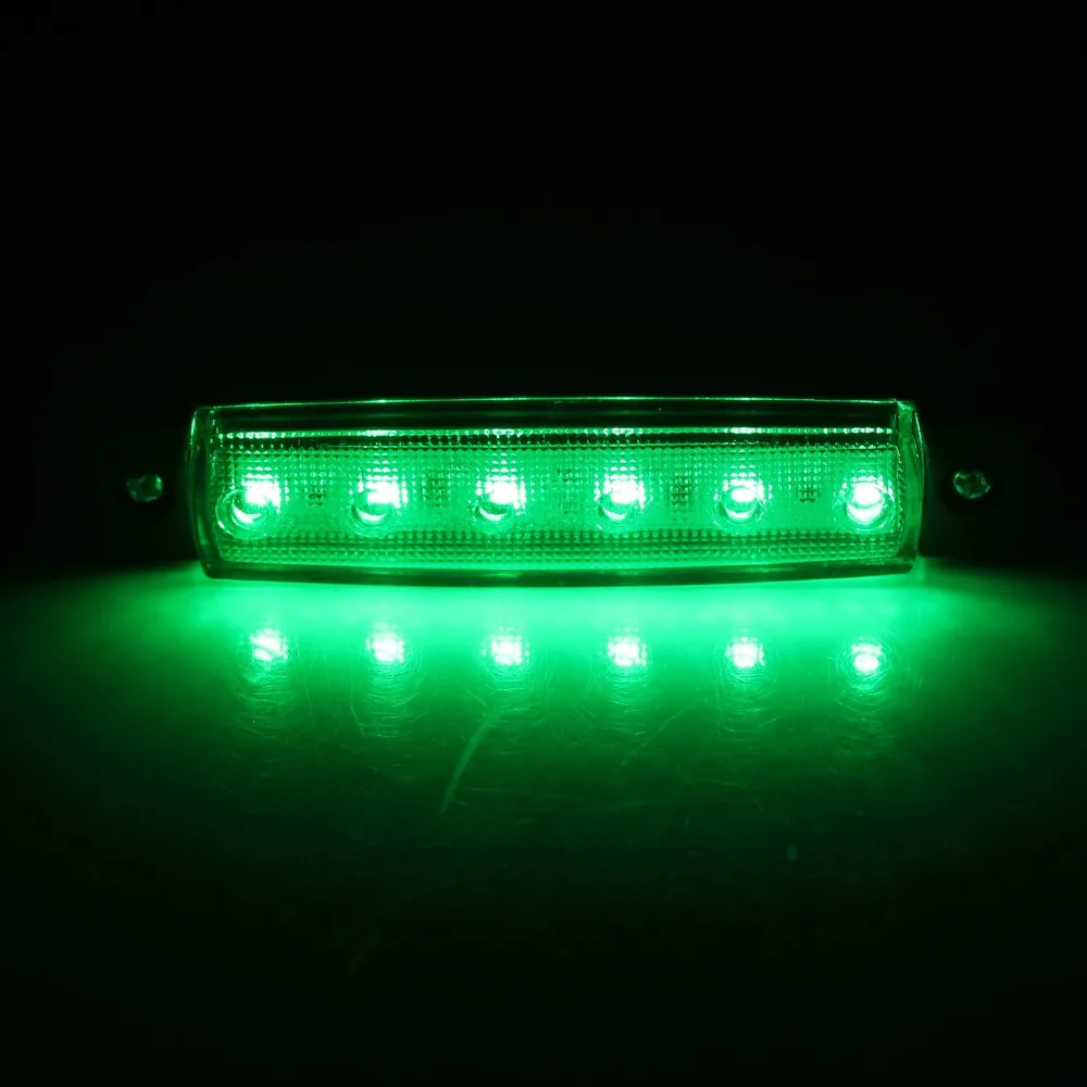 12V 24V 6 светодиодный автомобильный Светодиодный Боковой габаритный фонарь задние лампы сигнала поворота светильник грузовика прицепа автобуса, рабочими электрическими схемами Предупреждение Автомобильные стояночные огни 5 цветов